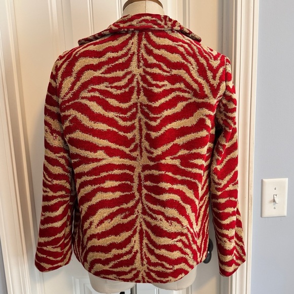 Vintage Y2K Painted Pony Small Red Zebra Blazer Jacket ~ Business Casual Classic - Picture 3 of 7